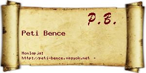 Peti Bence névjegykártya